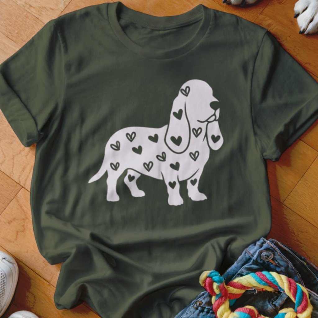 Basset Hound Hearts Shirt - The Pawsitive Initiative