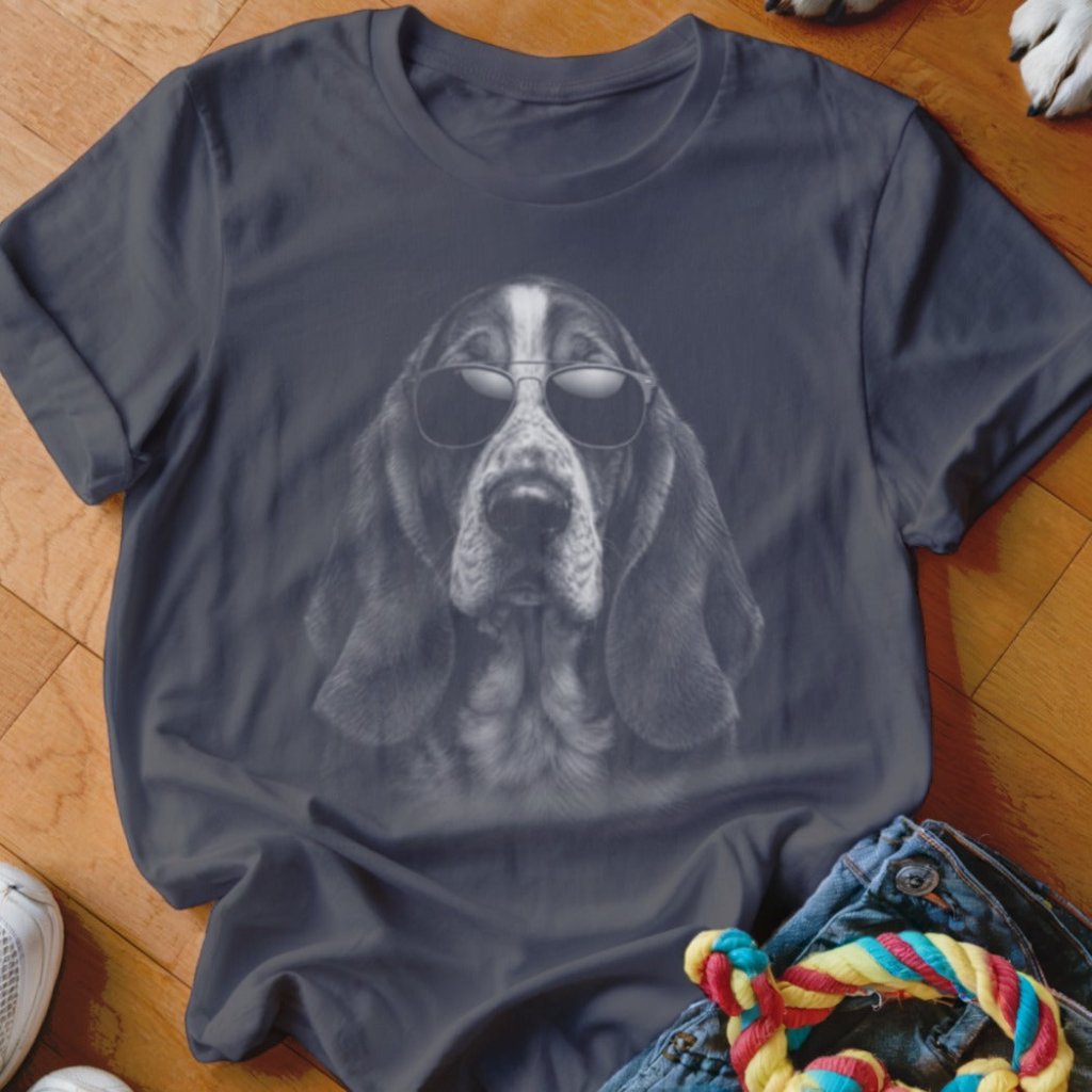 Basset Hound in Aviators Shirt - The Pawsitive Initiative