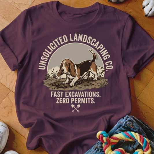 Bassett Hound Unsolicited Landscaping Co Shirt - The Pawsitive Initiative
