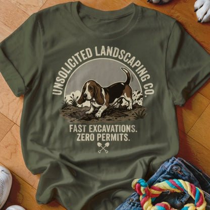 Bassett Hound Unsolicited Landscaping Co Shirt - The Pawsitive Initiative