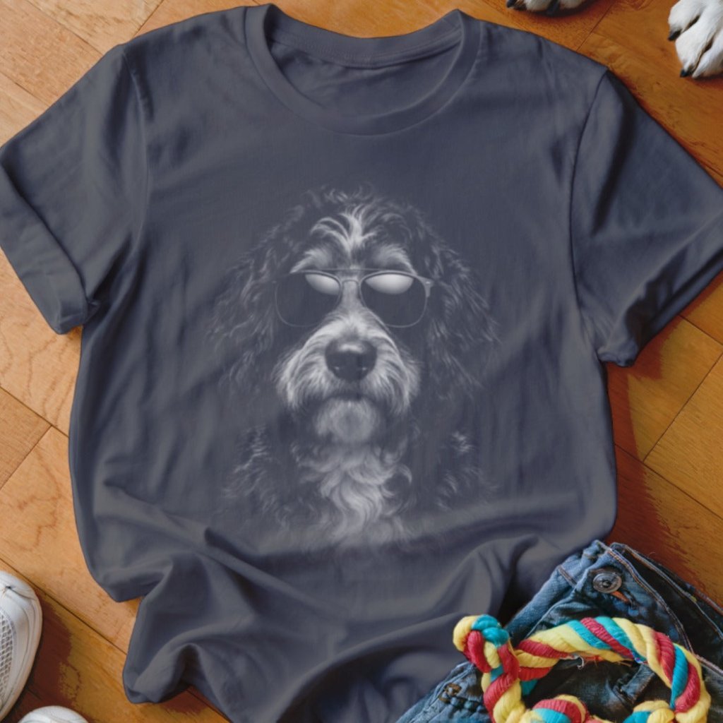 Bernedoodle in Aviators Shirt - The Pawsitive Initiative