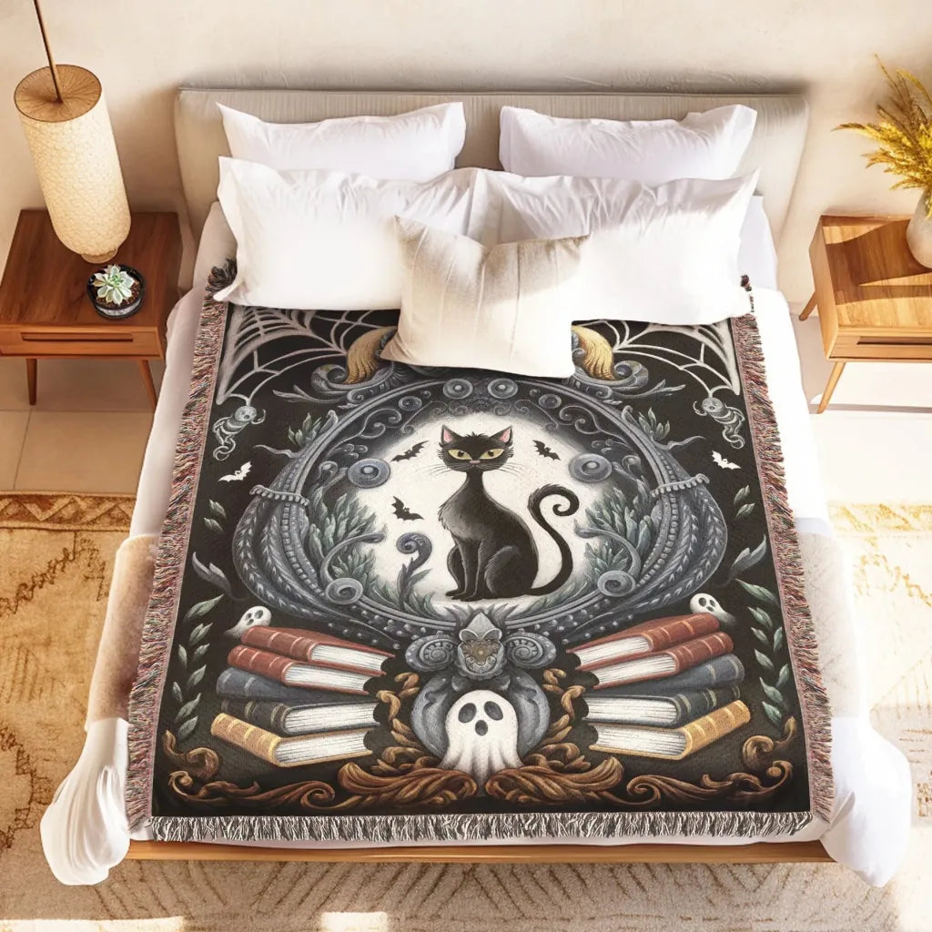 Black Cat Halloween Blanket - The Pawsitive Initiative