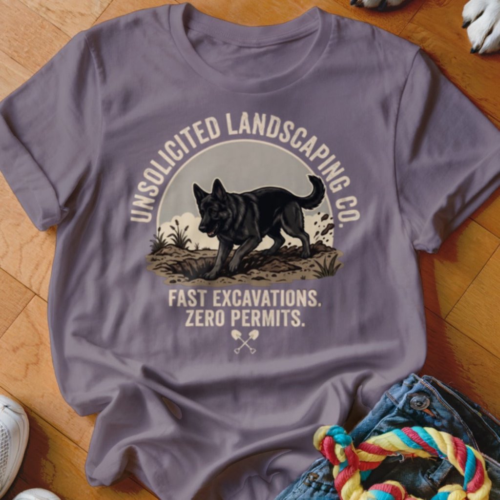 Black Shepherd Unsolicited Landscaping Co Shirt - The Pawsitive Initiative