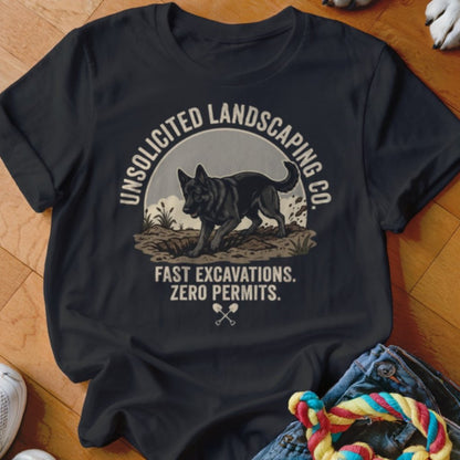 Black Shepherd Unsolicited Landscaping Co Shirt - The Pawsitive Initiative