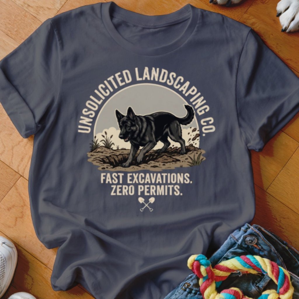 Black Shepherd Unsolicited Landscaping Co Shirt - The Pawsitive Initiative