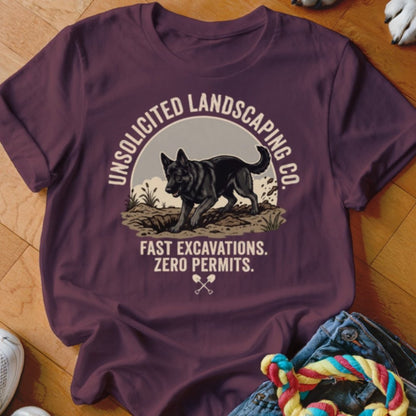 Black Shepherd Unsolicited Landscaping Co Shirt - The Pawsitive Initiative