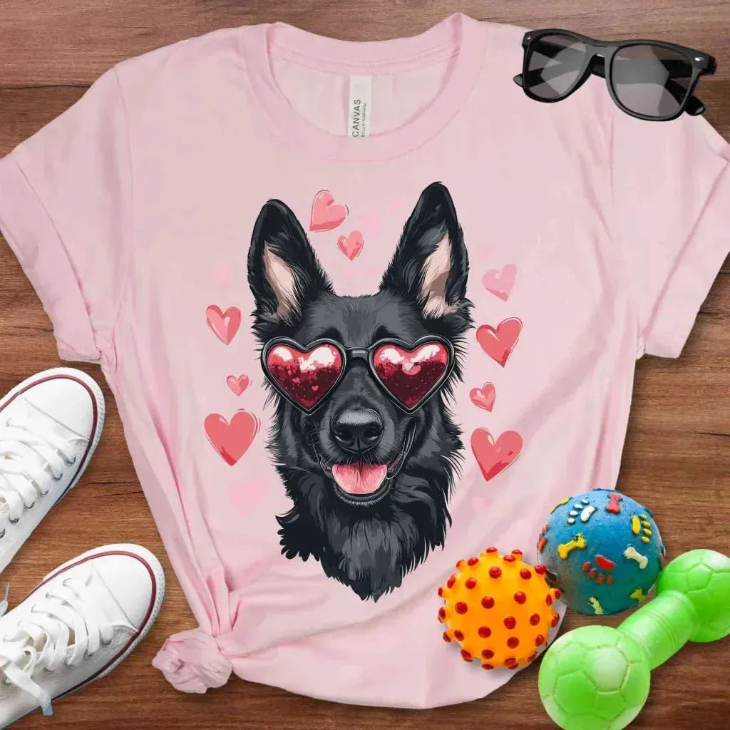 Black Shepherd Valentine Shirt - The Pawsitive Initiative