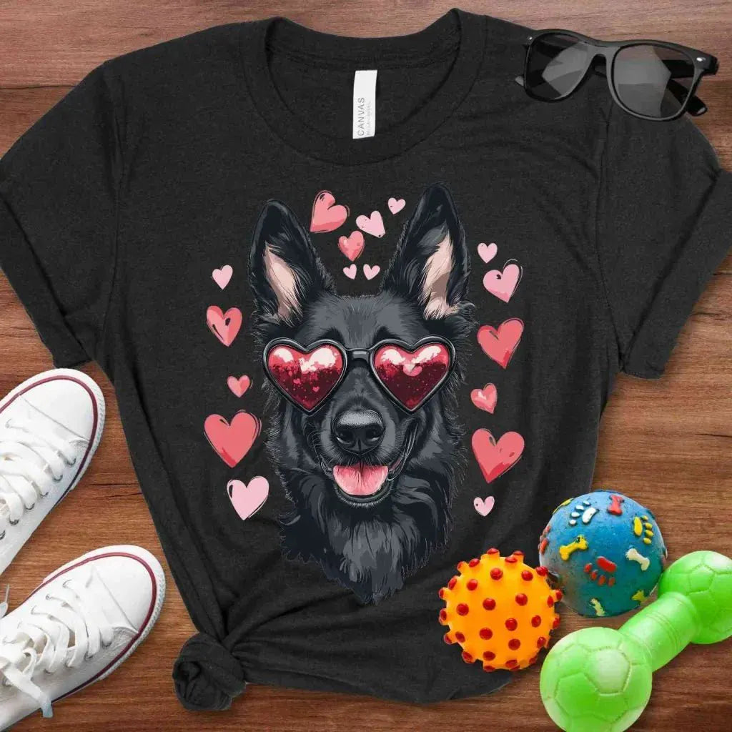 Black Shepherd Valentine Shirt - The Pawsitive Initiative