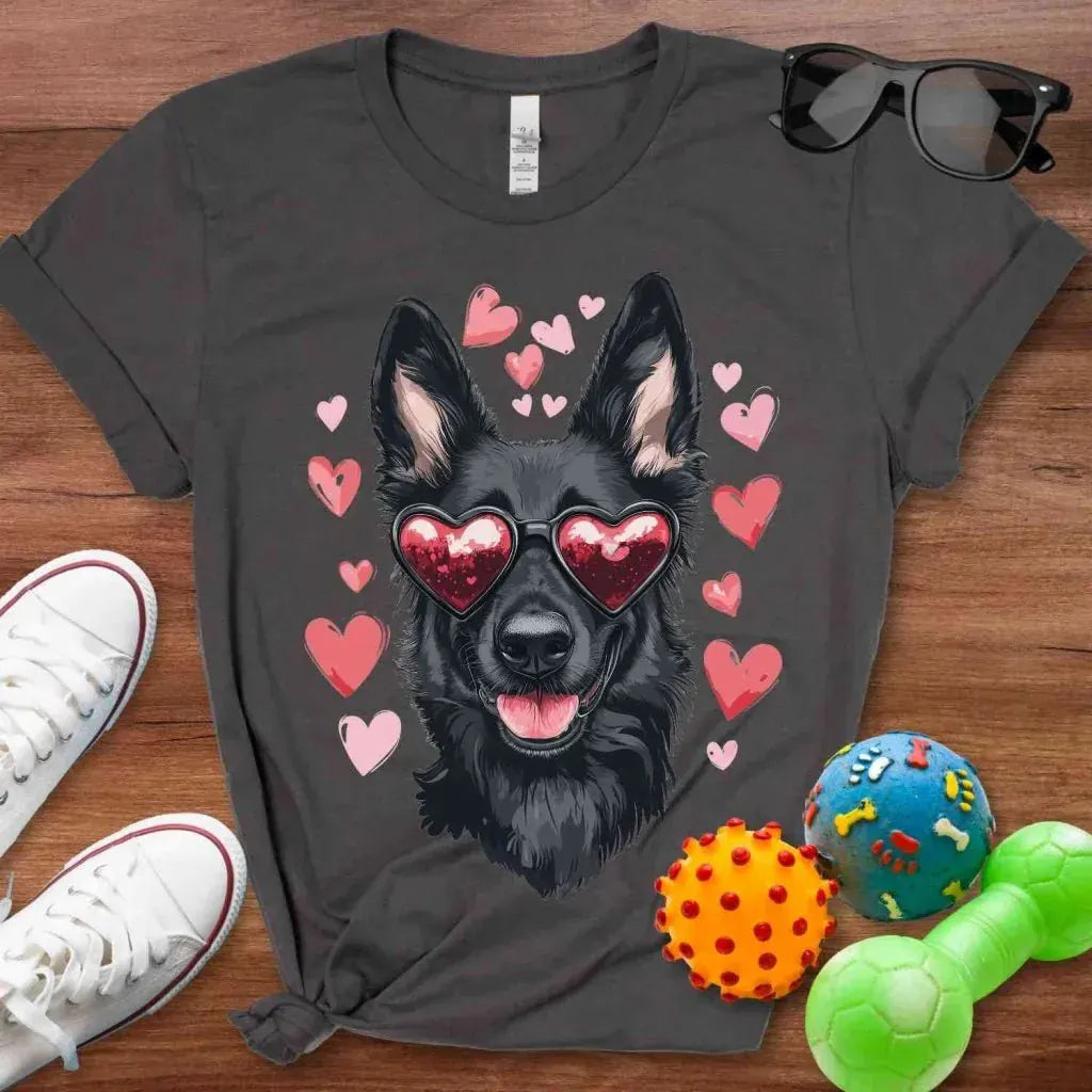 Black Shepherd Valentine Shirt - The Pawsitive Initiative