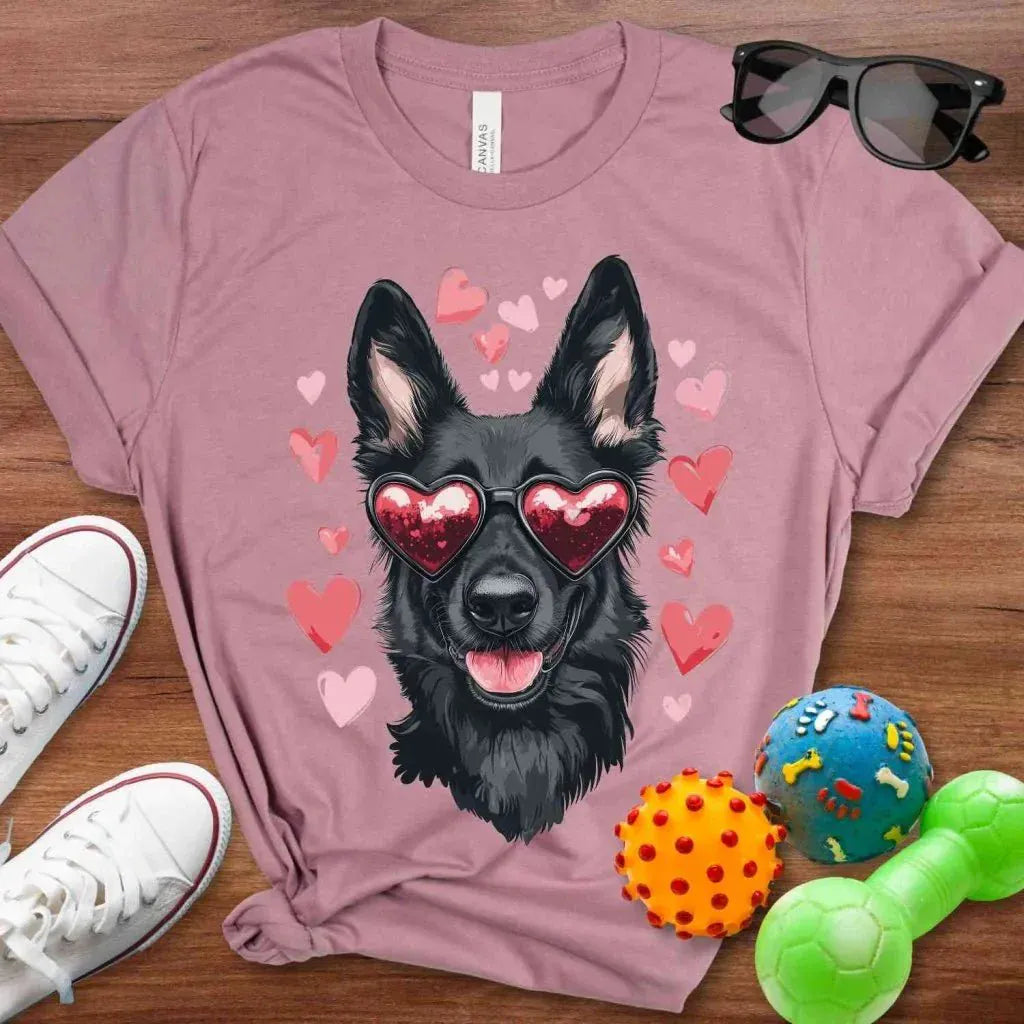 Black Shepherd Valentine Shirt - The Pawsitive Initiative