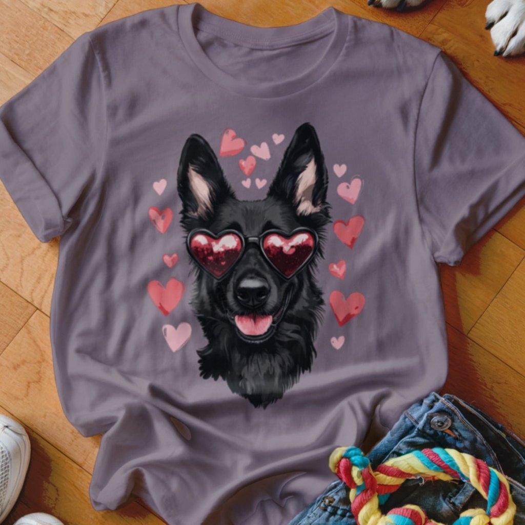 Black Shepherd Valentine's Shirt - The Pawsitive Initiative