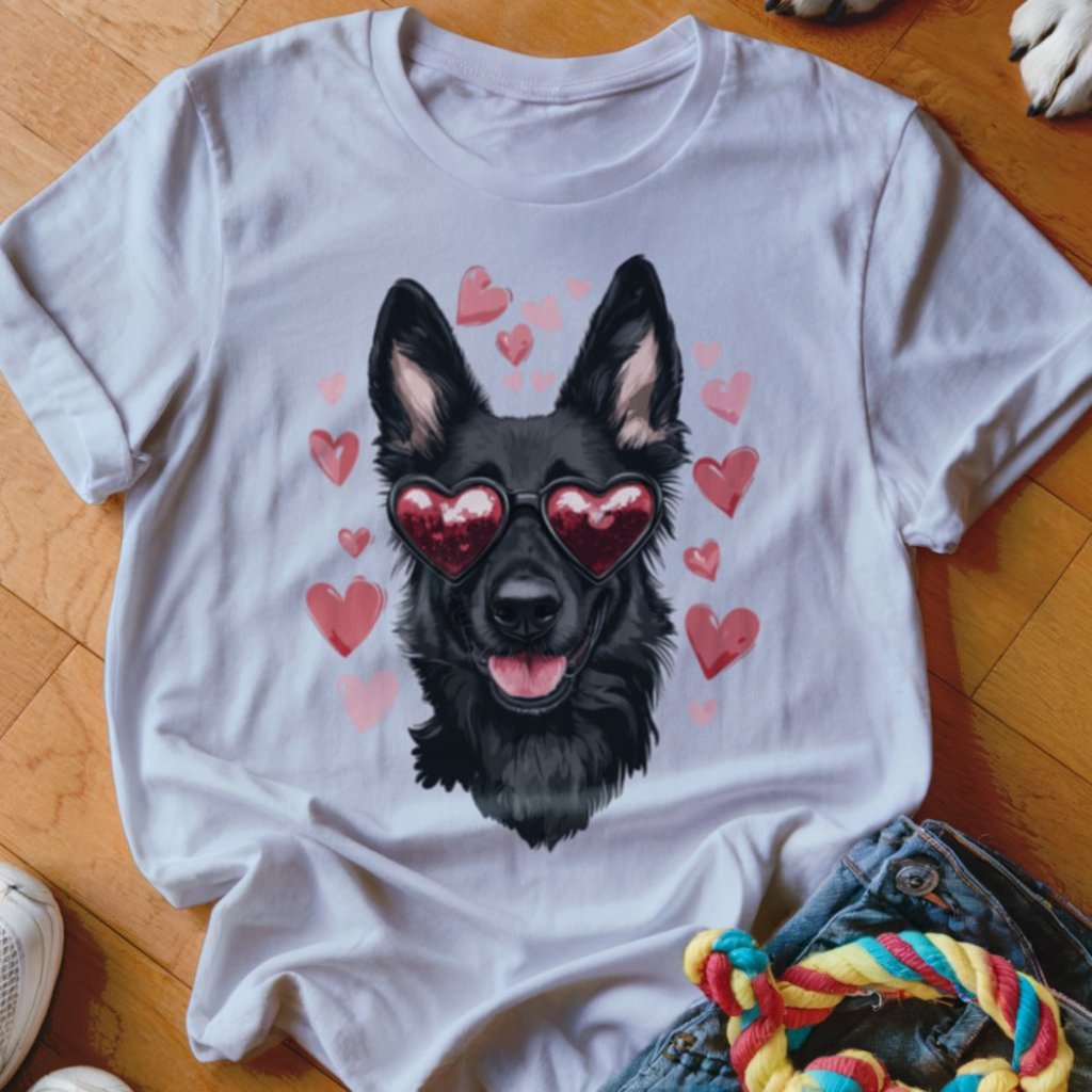 Black Shepherd Valentine's Shirt - The Pawsitive Initiative