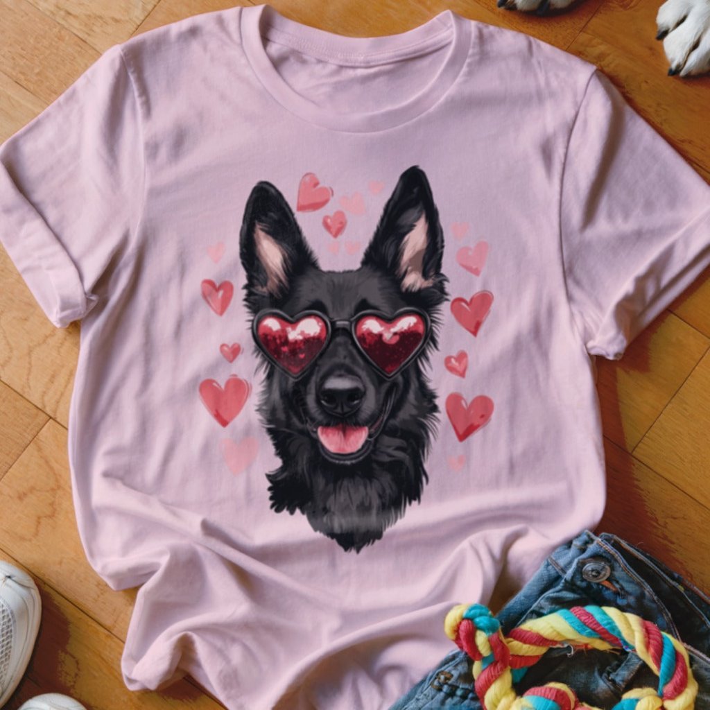 Black Shepherd Valentine's Shirt - The Pawsitive Initiative