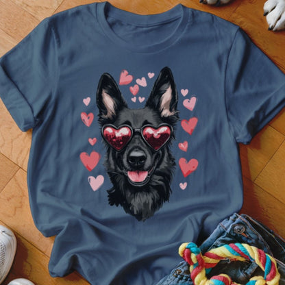 Black Shepherd Valentine's Shirt - The Pawsitive Initiative