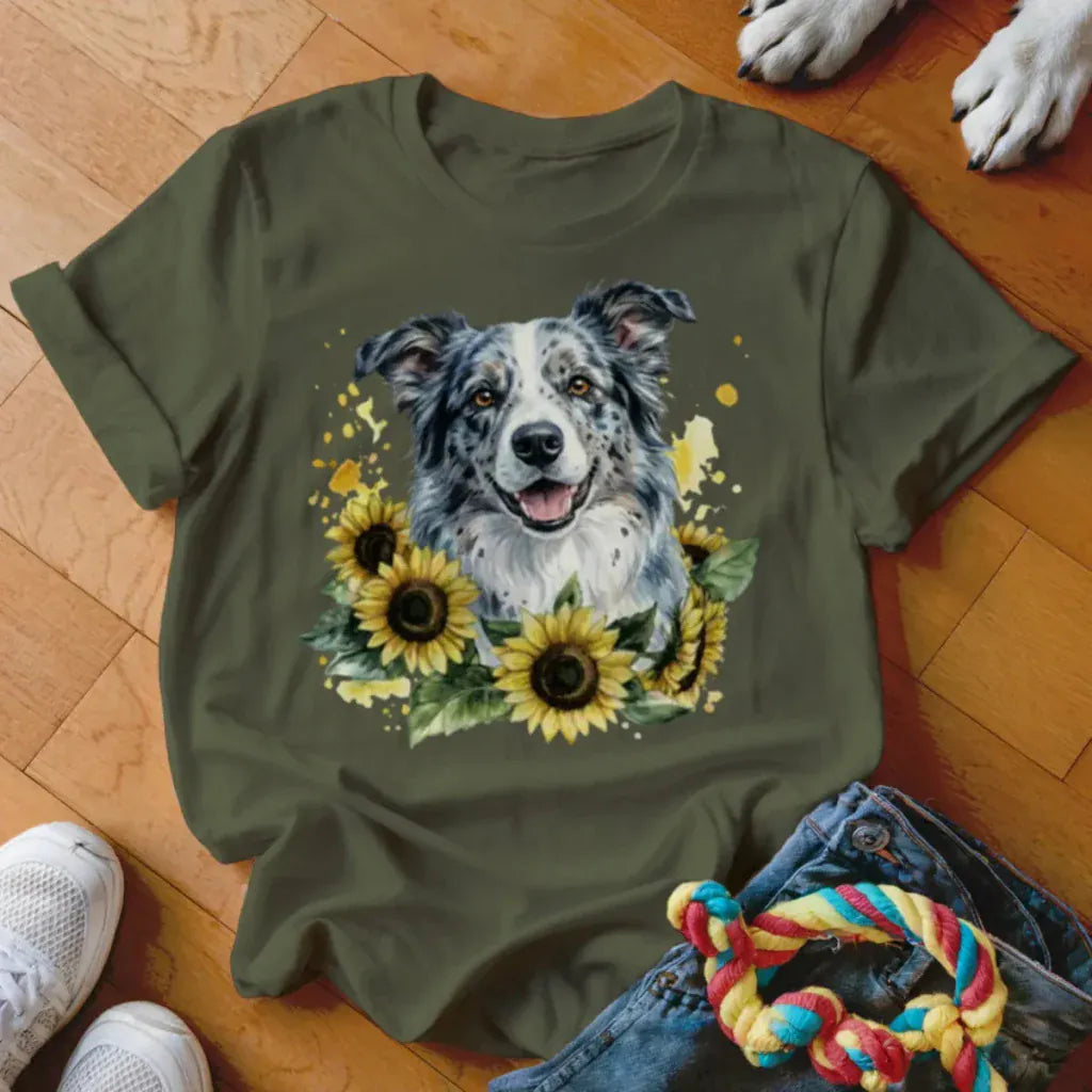 Blue Merle Sunflower Shirt - The Pawsitive Initiative