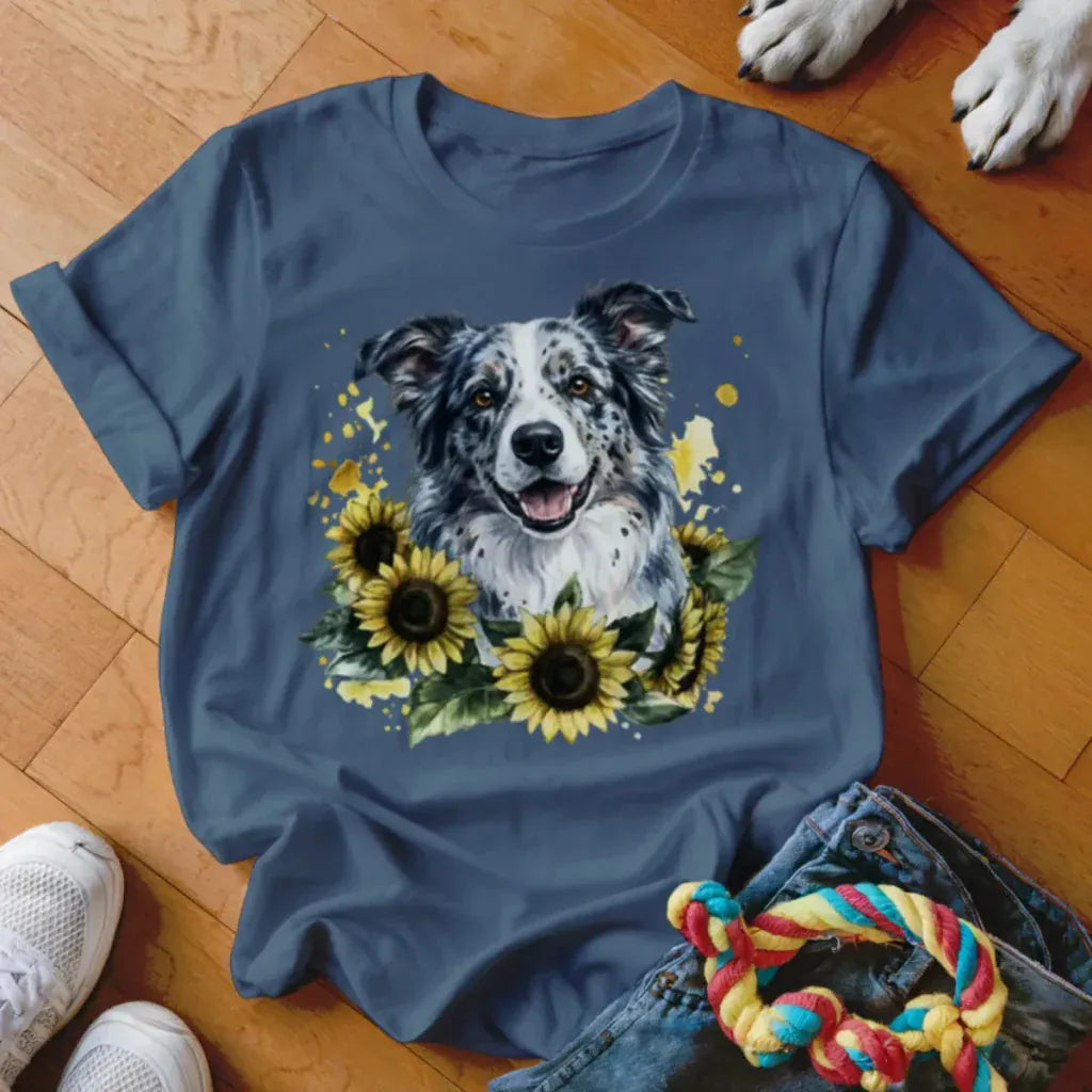 Blue Merle Sunflower Shirt - The Pawsitive Initiative