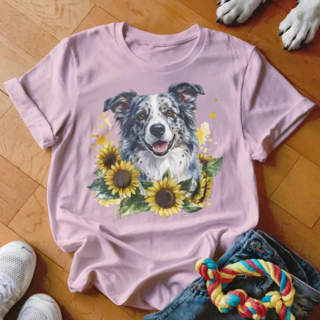 Blue Merle Sunflower Shirt - The Pawsitive Initiative