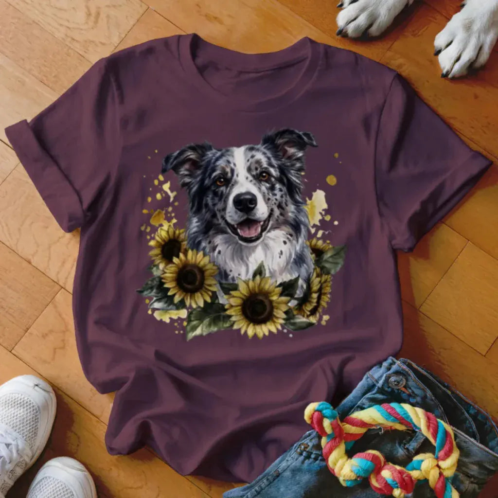 Blue Merle Sunflower Shirt - The Pawsitive Initiative