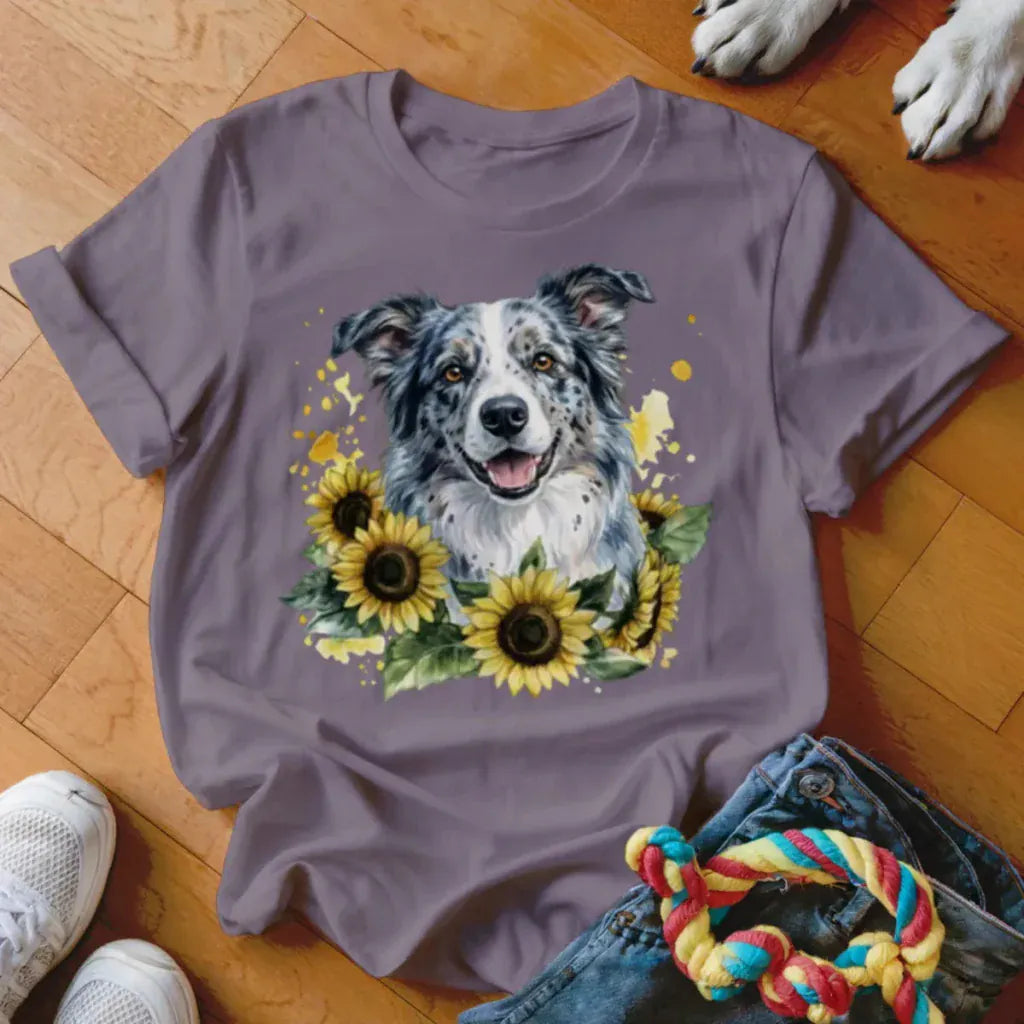Blue Merle Sunflower Shirt - The Pawsitive Initiative