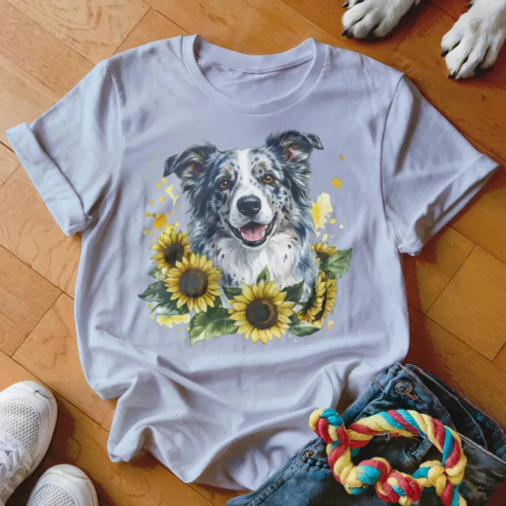 Blue Merle Sunflower Shirt - The Pawsitive Initiative