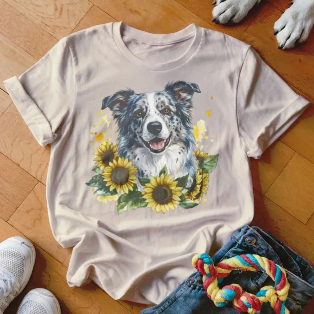 Blue Merle Sunflower Shirt - The Pawsitive Initiative