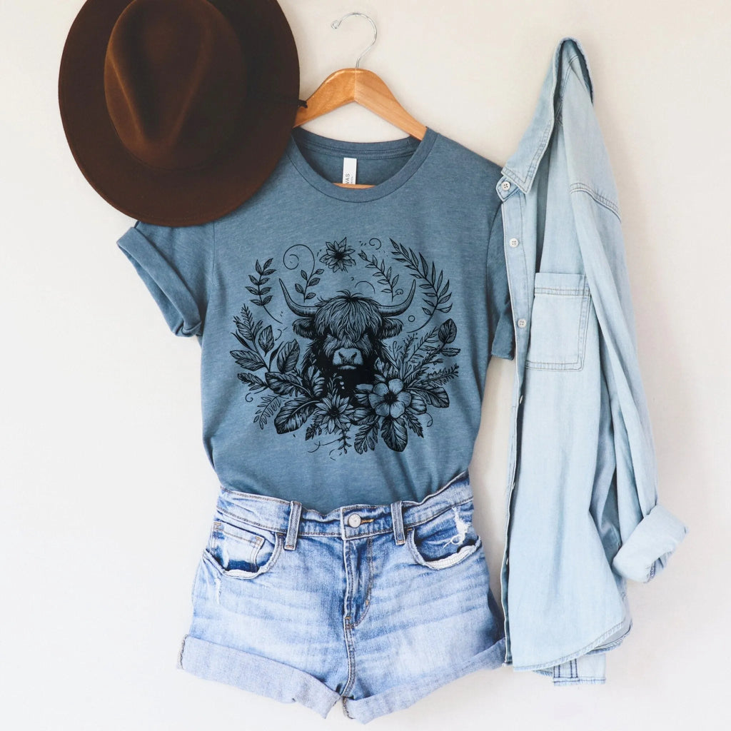 Bohemian Highland Cow Shirt - The Pawsitive Initiative