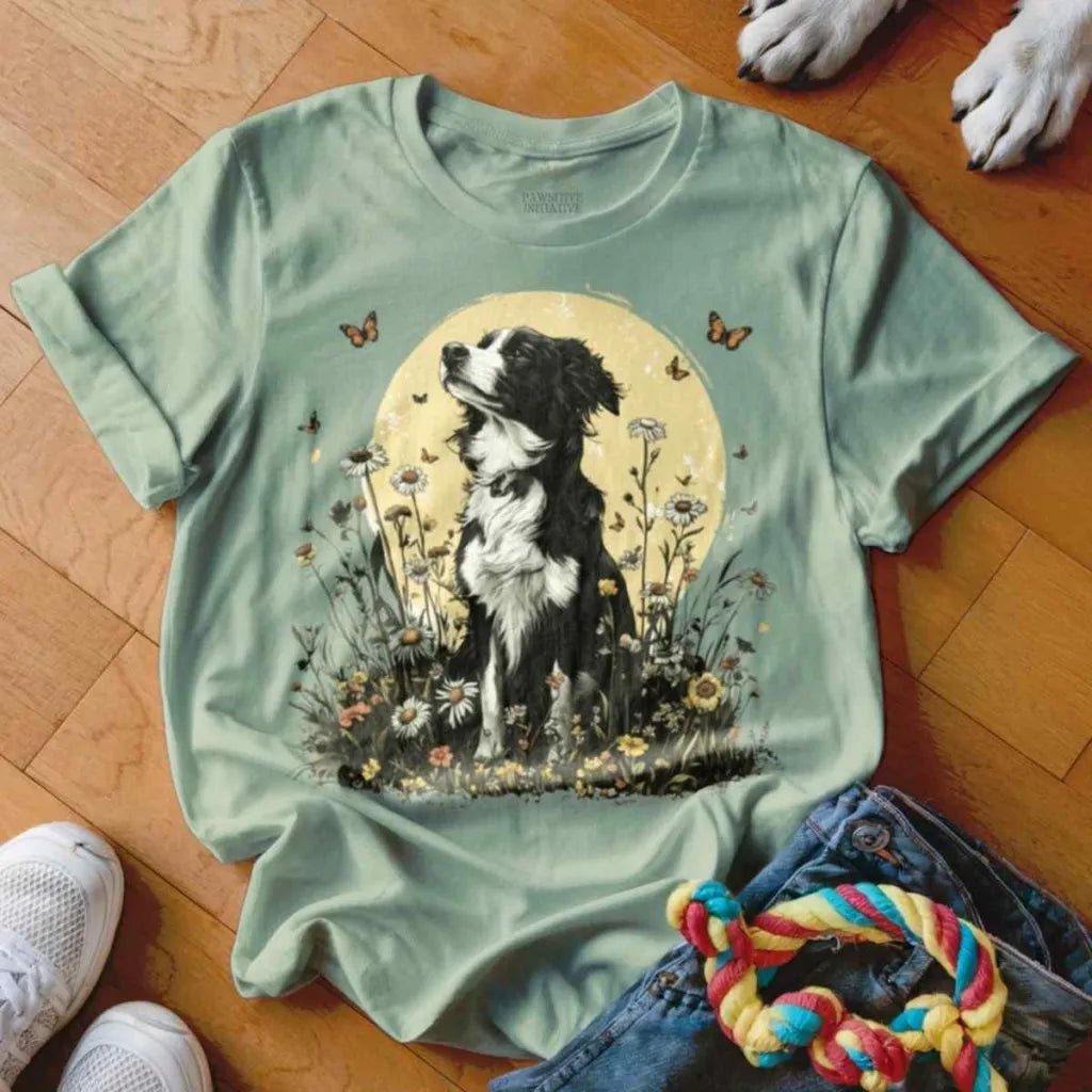 Border Collie Flower Field Shirt - The Pawsitive Initiative
