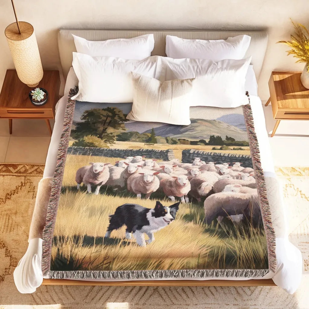 Border Collie Herding Sheep Blanket - The Pawsitive Initiative