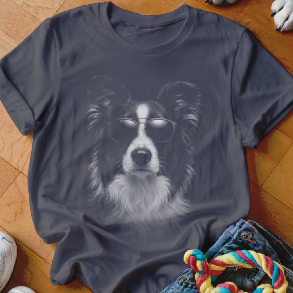 Border Collie in Aviators Shirt - The Pawsitive Initiative