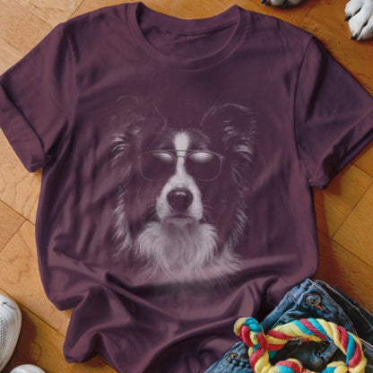 Border Collie in Aviators Shirt - The Pawsitive Initiative