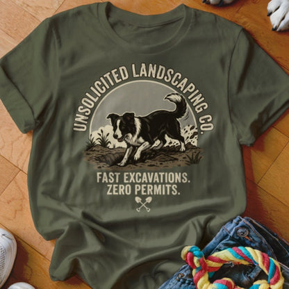 Border Collie Unsolicited Landscaping Co Shirt - The Pawsitive Initiative