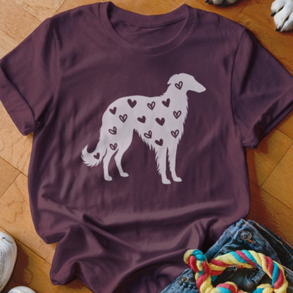 Borzoi Hearts Shirt - The Pawsitive Initiative
