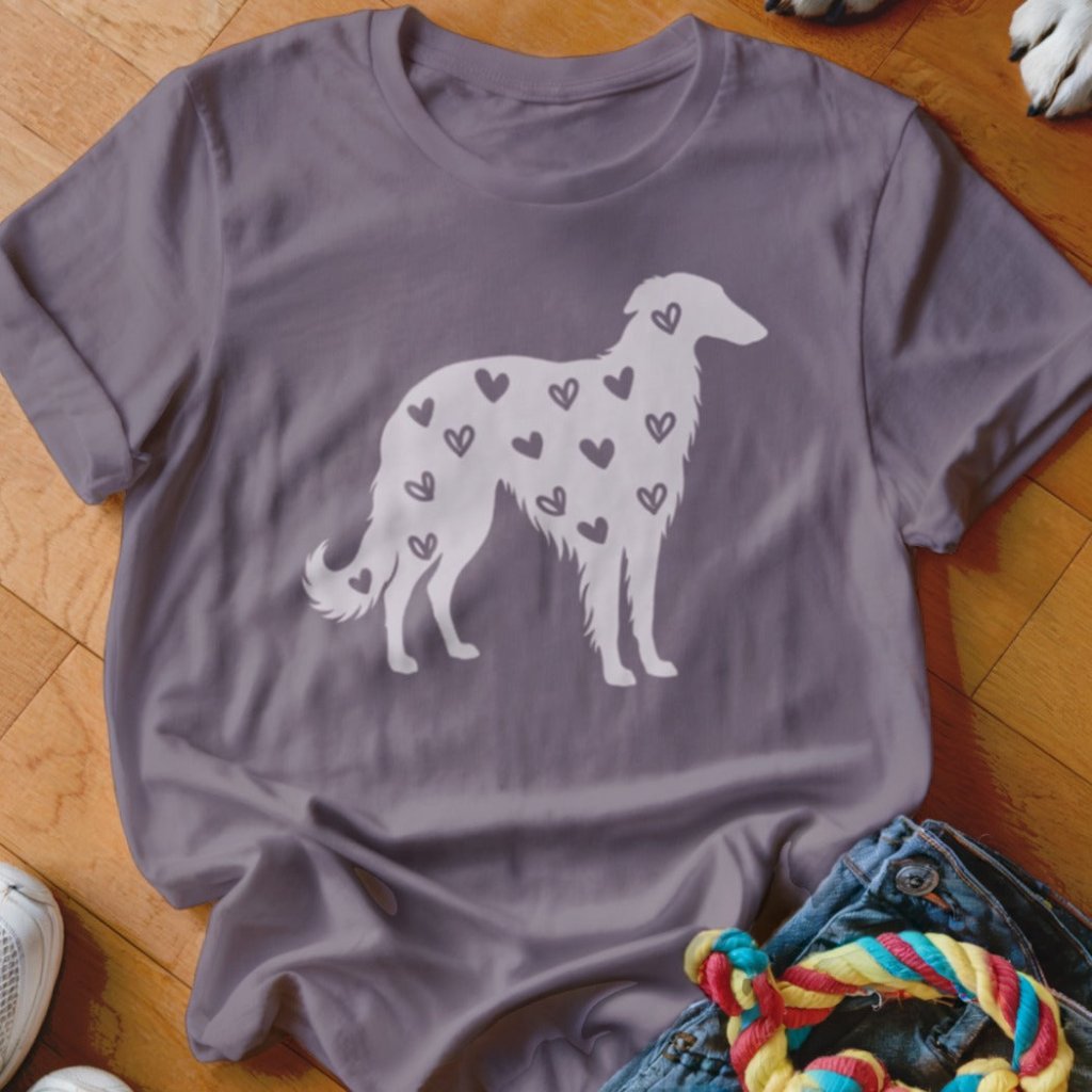 Borzoi Hearts Shirt - The Pawsitive Initiative