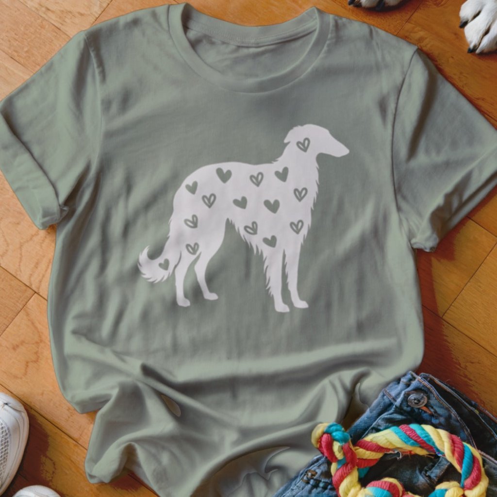 Borzoi Hearts Shirt - The Pawsitive Initiative