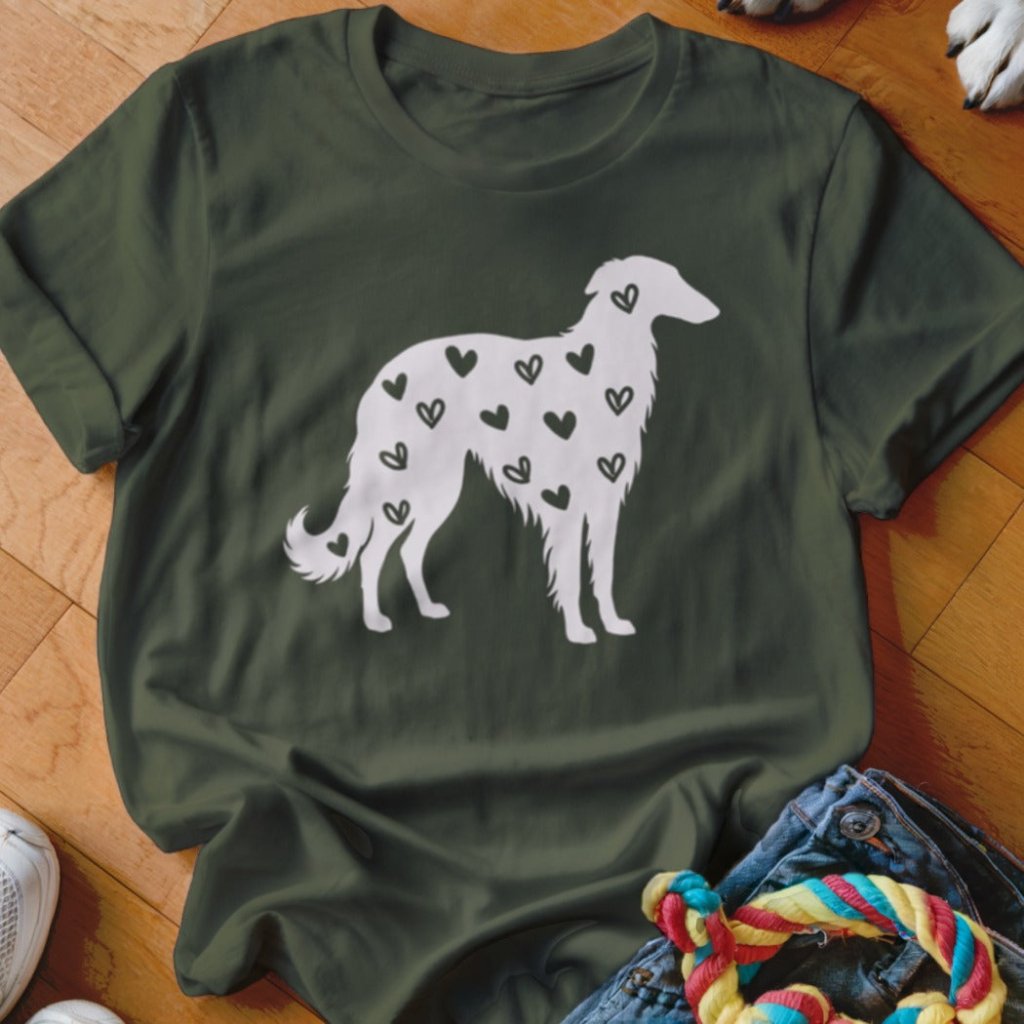 Borzoi Hearts Shirt - The Pawsitive Initiative