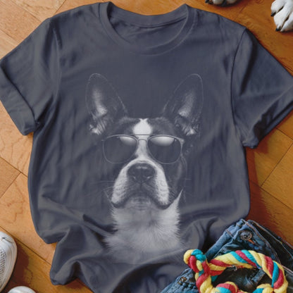 Boston Terrier in Aviators Shirt - The Pawsitive Initiative