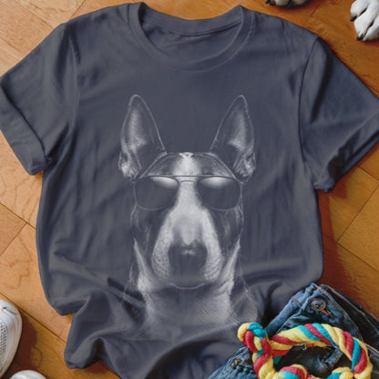 Bull Terrier in Aviators Shirt - The Pawsitive Initiative