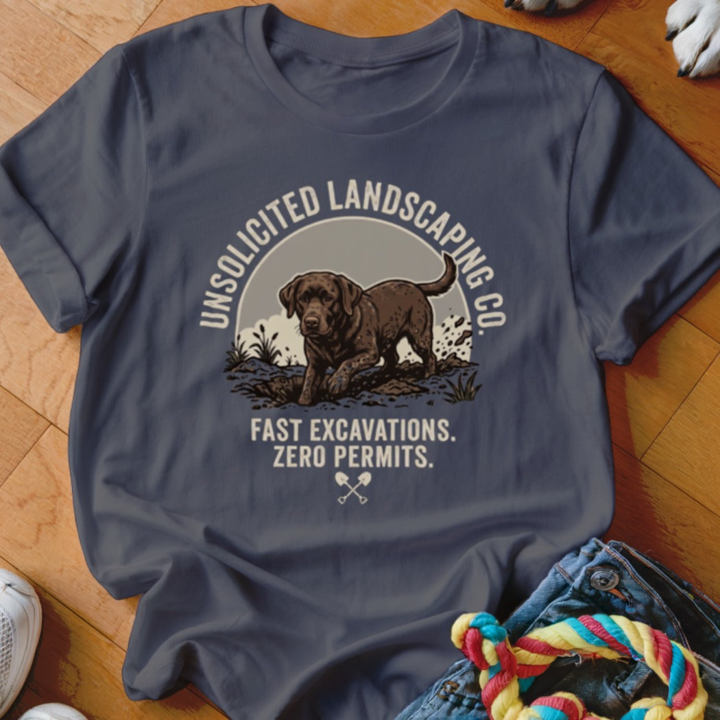 Unsolicited Landscaping Co Chocolate Lab Shirt