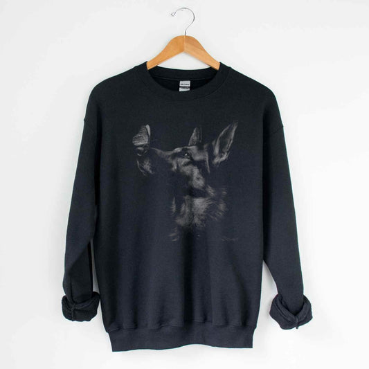 Black Sweatshirt with Artistic Dog Print Design