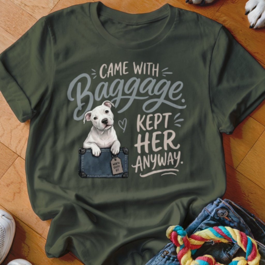 Came With Baggage White Pittie Shirt - The Pawsitive Initiative