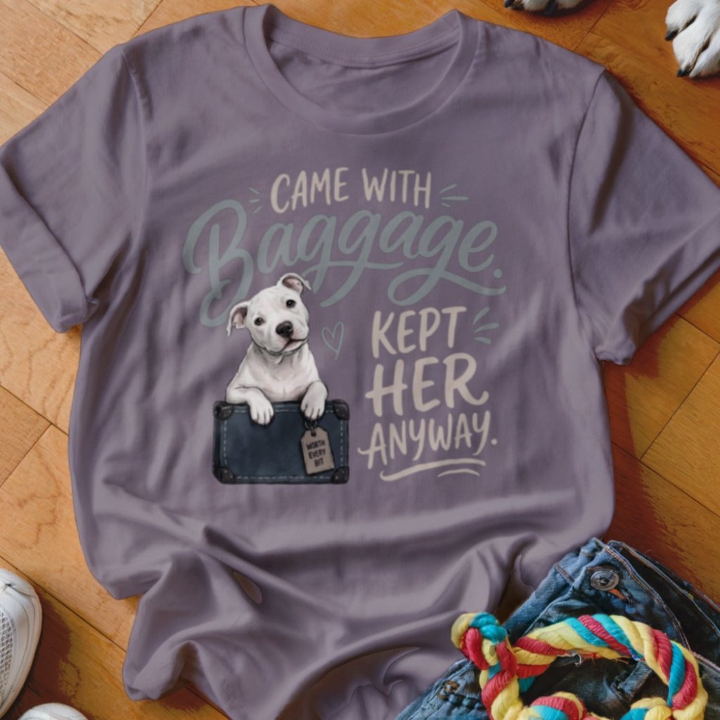 Came With Baggage White Pittie Shirt - The Pawsitive Initiative