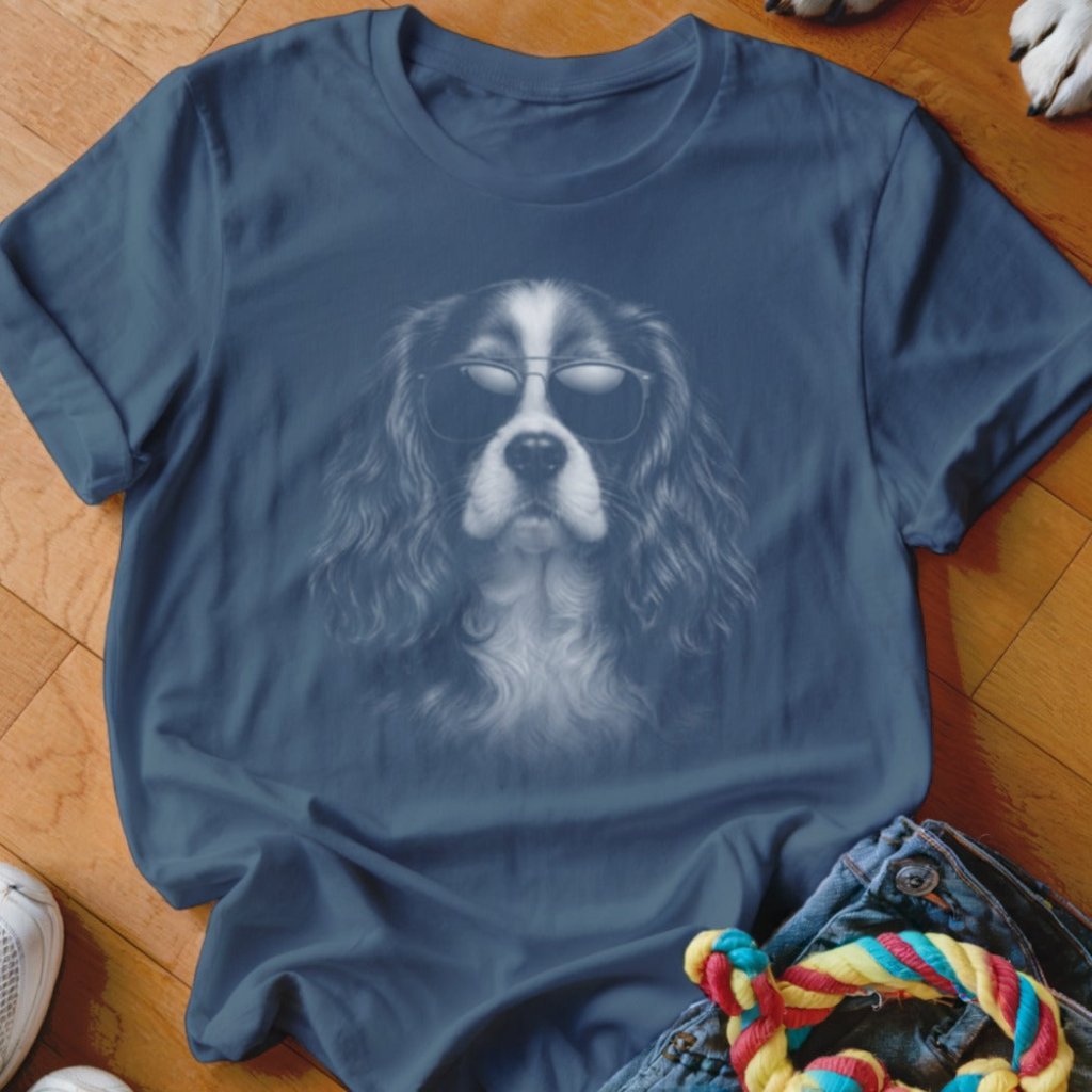 Cavalier King Charles in Aviators Shirt - The Pawsitive Initiative