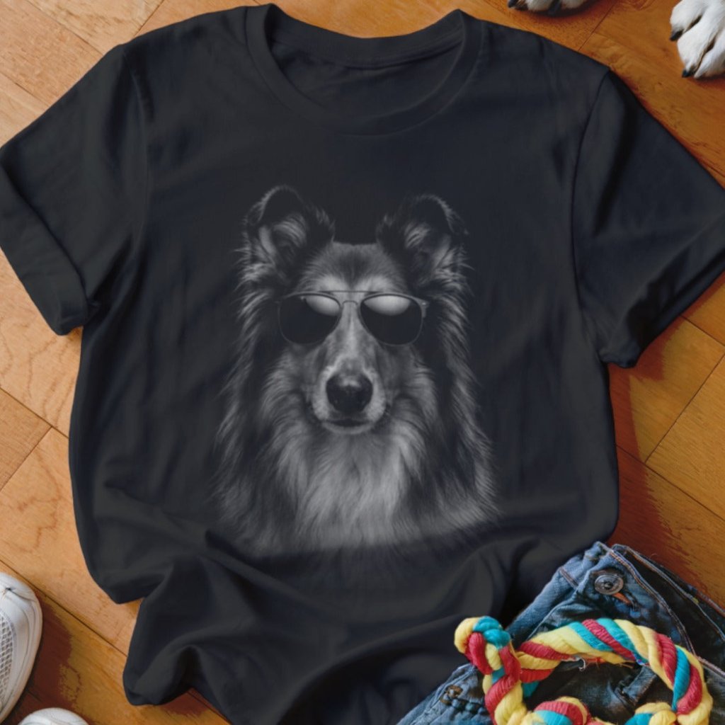 Collie in Aviators Shirt - The Pawsitive Initiative