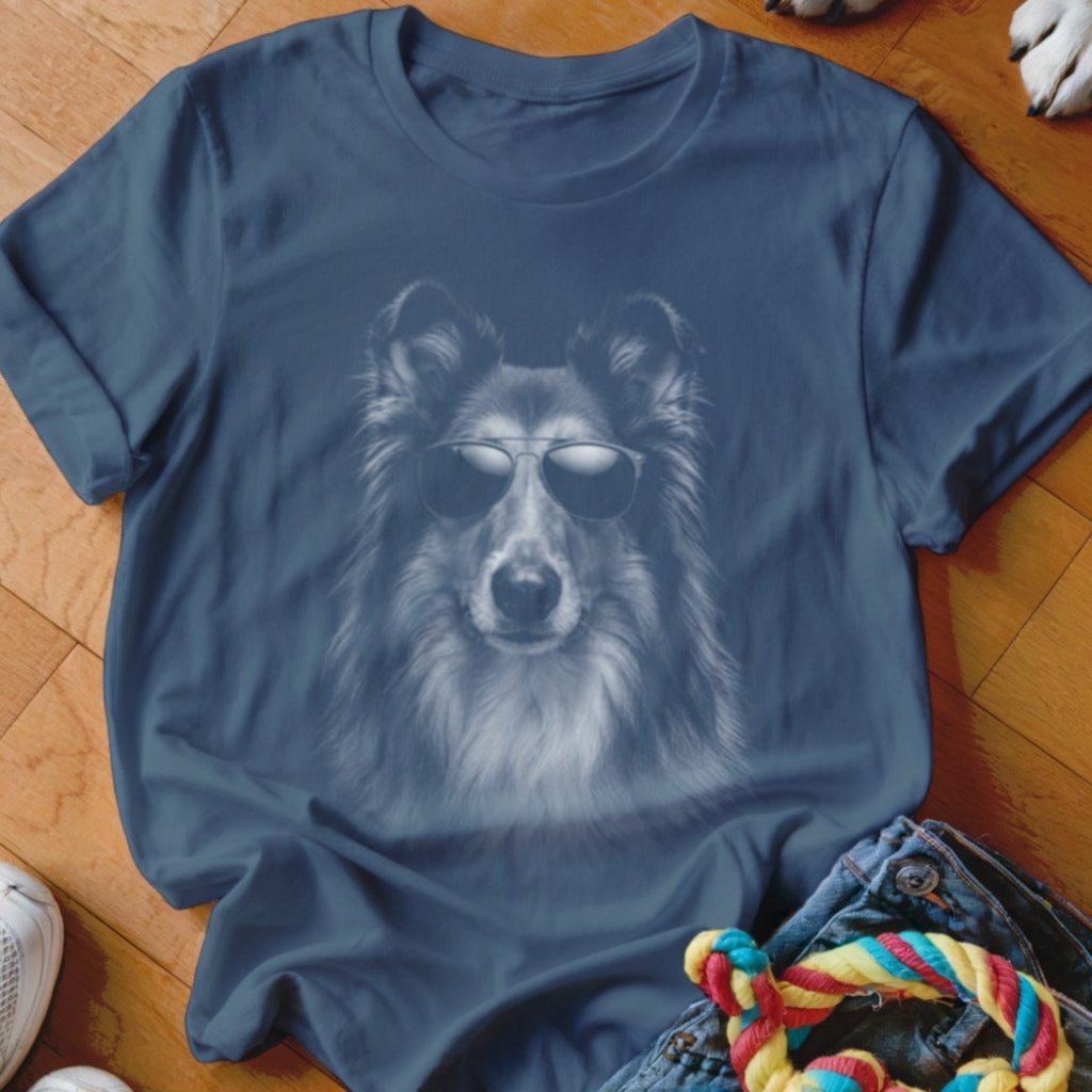 Collie in Aviators Shirt - The Pawsitive Initiative