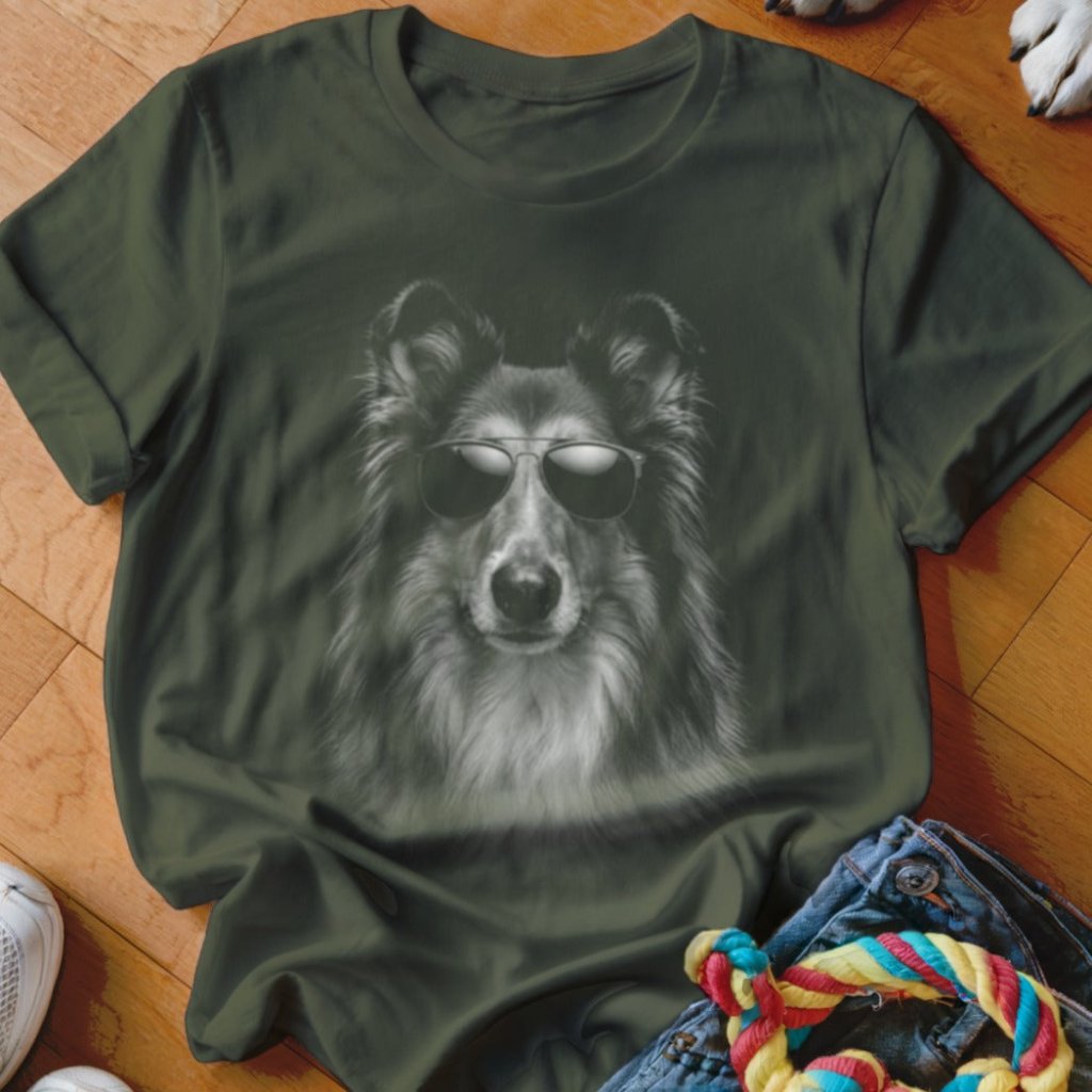 Collie in Aviators Shirt - The Pawsitive Initiative