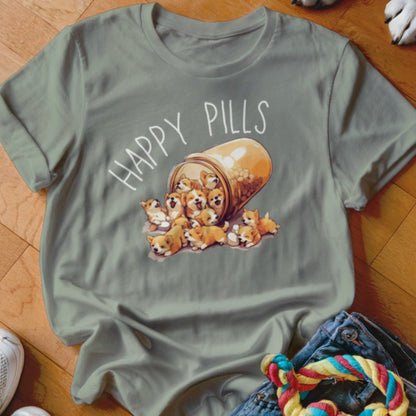 Corgi Happy Pills Shirt - The Pawsitive Initiative