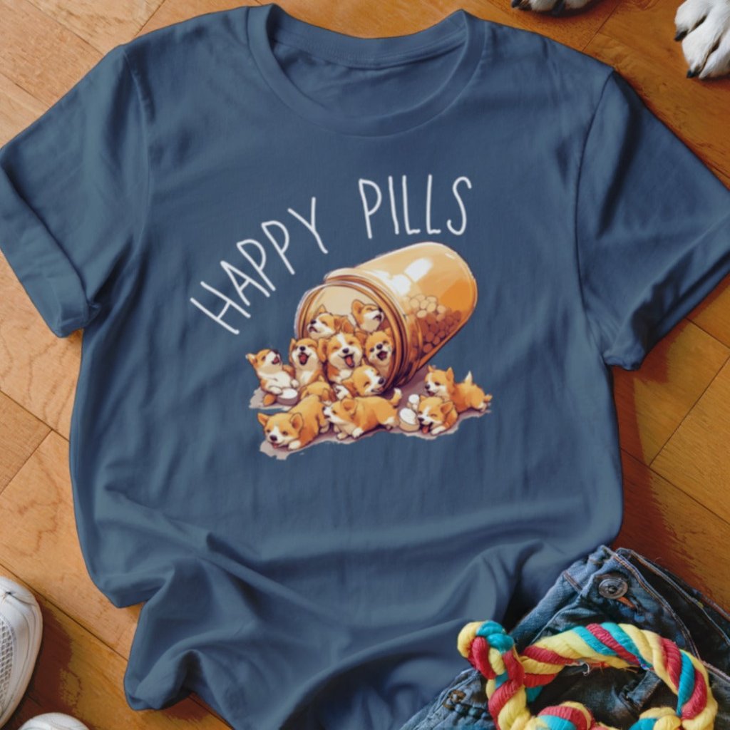 Corgi Happy Pills Shirt - The Pawsitive Initiative