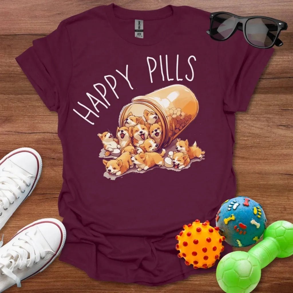 Corgi Happy Pills Shirt - The Pawsitive Initiative