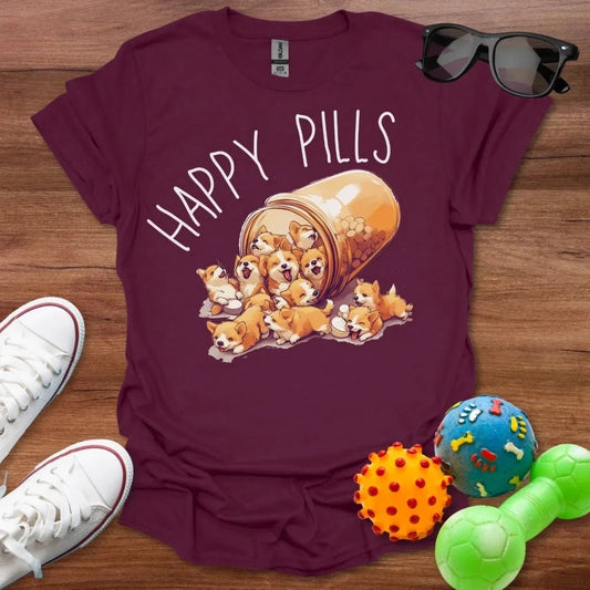 Corgi Happy Pills Shirt - The Pawsitive Initiative
