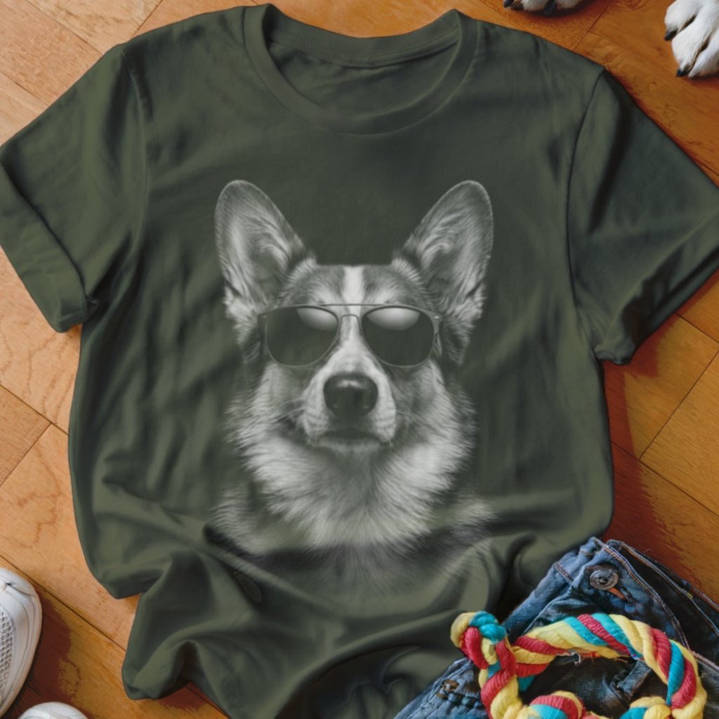 Corgi in Aviators Shirt - The Pawsitive Initiative
